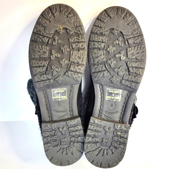 Muk Luk black suede cable knit sweater boot - Picture 5 of 6